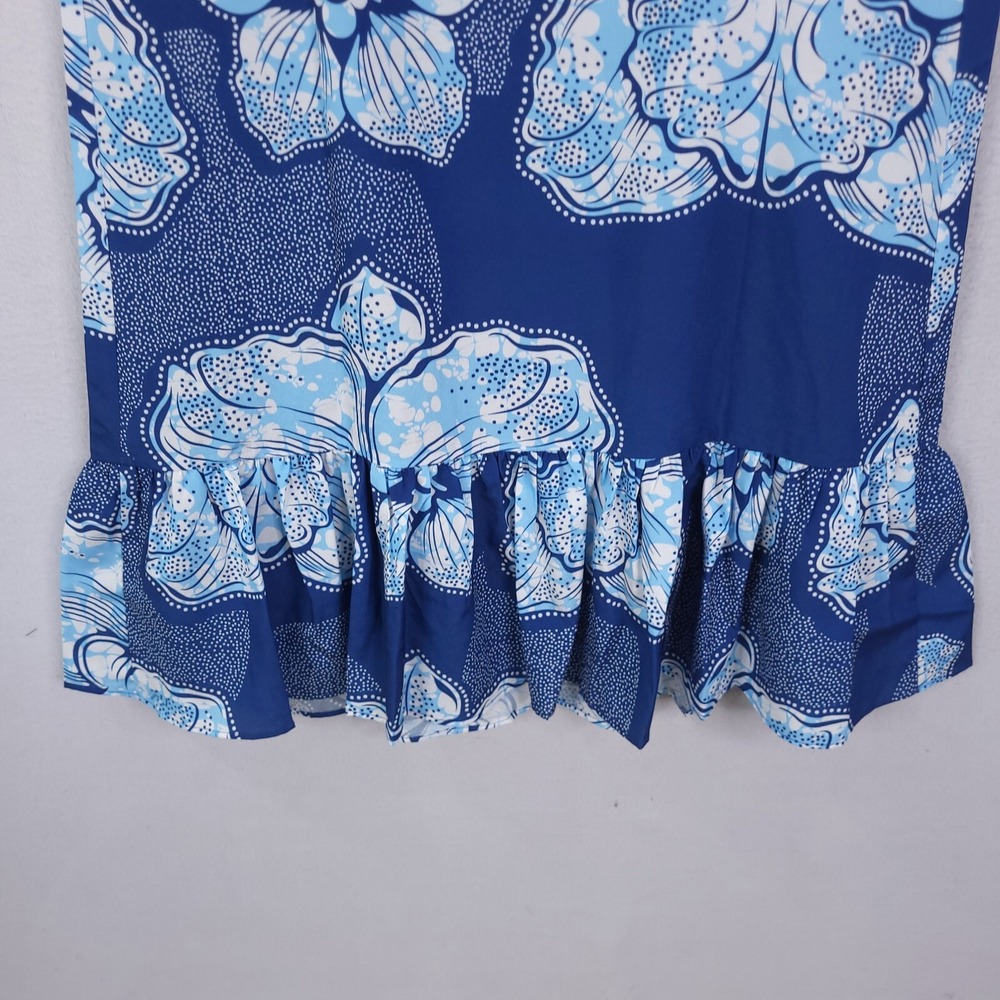 Jean Pierre Klifa Petals Blue Mini Dress Women's Size Small‎ Floral - Picture 11 of 12